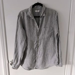 Grey linen button down